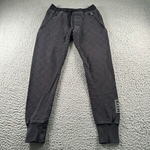 KITH Jogger Sweatpants‎ Mens XS Quilted Drawstring Zip Pocket Ribbed Cuff Black